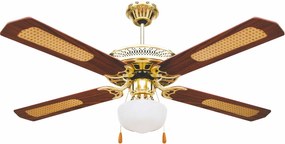 Ventilatore da Soffitto con 4 Pale e Lampada Ø130cm 3 Velocità  Kooper Windy Marrone...