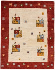 Gabbeh Tappeto 150 x 200 Beige (Iran) Annodato A Mano