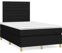 Letto a Molle con Materasso e LED Nero 120x190 cm in Tessuto 3270255