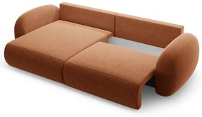 Divano angolare color mattone allungabile/con contenitore con rivestimento in ciniglia Tonale – Cosmopolitan Design