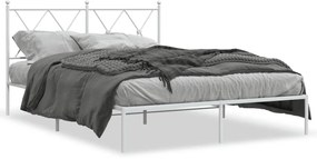 Giroletto Con Testiera Metallo Bianco 140x190 Cm /