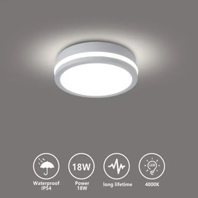 Brilagi - Plafoniera da esterno a LED BENE LED/18W/230V ø 21,5 cm bianca IP54