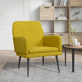 Poltrona Gialla 62x79x79 Cm Velluto /