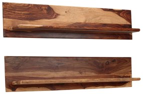 Mensole 2 Pz 118x26x20 Cm İn Legno Massello Di Sheesham /