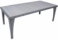 Tavolo da Giardino Esterno Struttura Acciaio Polyrattan Imperial Enrico Coveri Dimensione: 100 x 200 cm, Colore principale: Grigio