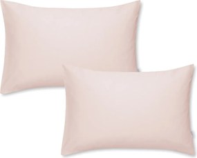Set di 2 federe in cotone sateen rosa Standard, 50 x 75 cm Cotton Sateen - Bianca