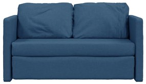 Divano letto da terra 2 in 1 blu 112x174x55 cm tessuto