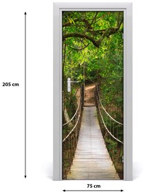 Adesivo per porta interna Il ponte appeso nella foresta 75x205 cm