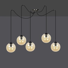 Lampadario a sospensione GIGI 5 BLACK MIODOWY