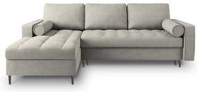 Divano letto angolare grigio chiaro, angolo sinistro Santo - Milo Casa