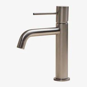 Rubinetto Lavabo Orveta In Ottone Grigio Cromato & ↑20 Cm - Sklum