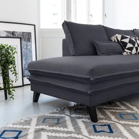 Divano letto antracite a "U", angolo sinistro Charming Charlie - Miuform