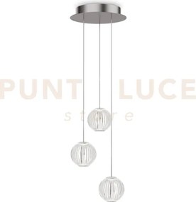 Diamond sospensione 3 luci led 3000k 15w  1480 lm effetto cristallo