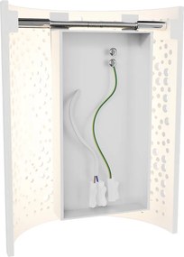 Applique da Parete E14 Curva in Gesso Pitturabile Traforato