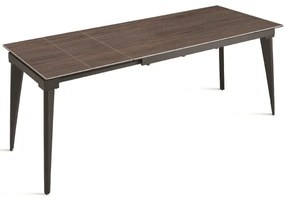 Tavolo allungabile 180 cm ULISSE con top grčs porcellanato effetto Legno Tek