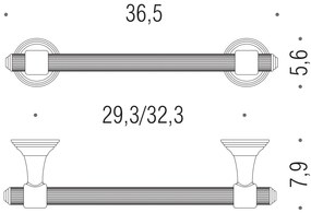 Colombo Hermitage b3309 Portasciugamani 35 cm cromo