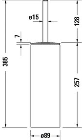 Duravit 99284600 - Scopino per WC da terra D‑CODE, nero opaco