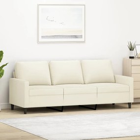 Divano A 3 Posti Crema 180 Cm İn Velluto /
