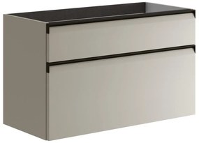 Mobile da bagno sotto lavabo Fusion beige opaco L 99.5 x H 60 x P 45.5 cm 2 cassetti, lavabo non incluso