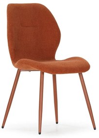 Sedie da pranzo in set color terracotta in imbottito 4 pz Ansu – Marckeric