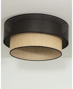 Plafoniera BORHO 1xE27/60W/230V, diam. 50 cm, nero/iuta