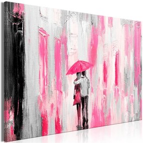 Quadro Umbrella in Love (1 Part) Wide Pink  Colore Rosa, Dimensioni e Misure 120x80