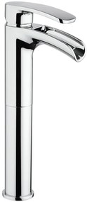 Rubinetto per lavabo getto a cascata d'acqua Cassandra cromato lucido