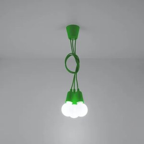 Lampadario su filo DIEGO 3xE27/60W/230V verde