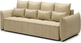 Divano beige allungabile/con contenitore e rivestimento in velluto 242 cm Weltton – ELTAP