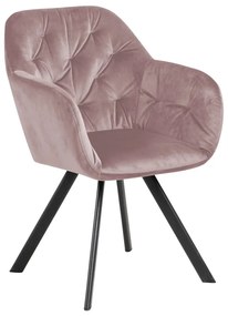 Sedia da pranzo rosa chiaro in imbottito con braccioli Lola – Actona