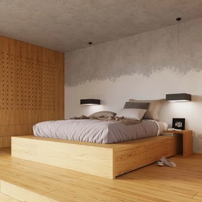 Plafoniera da Soffitto Quadrata in PVC 2xE27 HORUS 35 Nera da interno