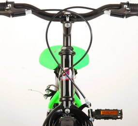 Bicicletta per Bambini 14" Stabilizzatori e Freni Caliper Verde...