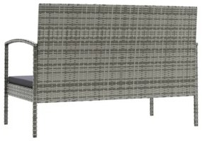 Set Divani da Giardino 16 pz con Cuscini in Polyrattan Grigio