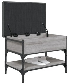Panca porta scarpe grigio sonoma 62x42x45 cm legno multistrato