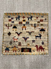 Gabbeh Tappeto 40x40 Marrone (Iran) Annodato A Mano