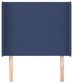 Testiera ad orecchio blu 93x16x118/128 cm in tessuto