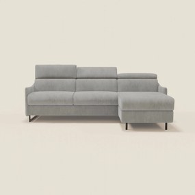 Loto Divano Letto Angolare con Penisola contenitore, Poggiatesta, Materasso Alto H18 in morbido tessuto impermeabile T14