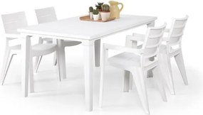 Tavolo Da Giardino In Resina E Struttura Metallo 165x94 Futura Bianco Keter