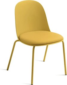 Sedia in polipropilene Giallo con seduta in ecopelle LETE 2 sedie