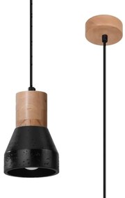 Sollux SL.0963 - Lampadario a sospensione con filo QUBIC 1xE27/60W/230V calcestruzzo/legno nero