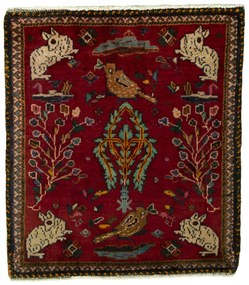 Shiraz Tappeto persiano 70 x 70 Rosso (Iran) Annodato A Mano