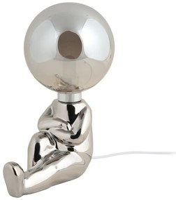 Lampada da tavolo per bambini argentata Joey – Leitmotiv