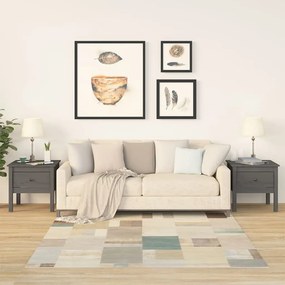 Tavolini 2 Pz Grigi 50x50x49 Cm Legno Massello Di Pino /