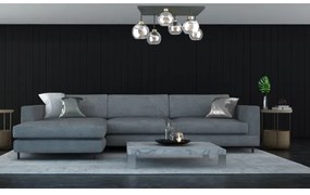 Lampadario a plafone NESSA 6xE27/60W/230V nero/oro/limpido