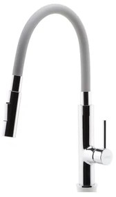 FERRO - Rubinetto per lavello con braccio flessible cromo lucido/grigio