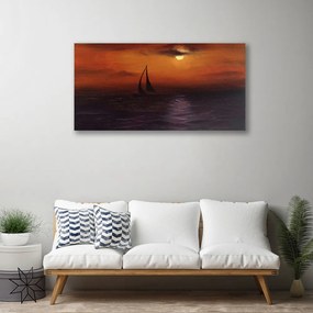 Quadro su tela Paesaggio della barca del mare 100x50 cm
