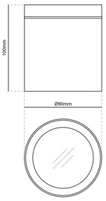 Applique da soffitto IP54 GU10 in Alluminio e Vetro - Grigia Colore del corpo Grigio