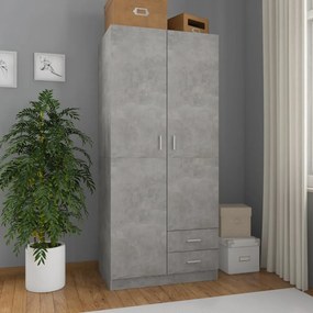 Armadio Grigio Cemento 80x52x180 Cm İn Legno Multistrato /