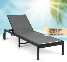 blumfeldt Lucca Lounger sedia a sdraio, poliestere, alluminio, 4 livelli