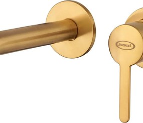 Rubinetto per lavabo ad incasso getto laminare cristallino Baleno dorato spazzolato JACUZZI RUBINETTERIA